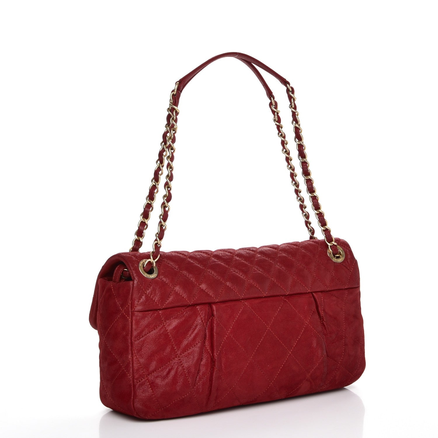 Chanel Iridescent Calfskin Large Chic Quilt Flap Red 3 of 16