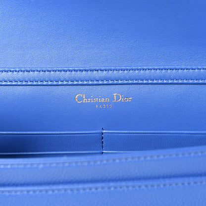 Christian Dior Grained Calfskin Diorama Wallet on Chain Pouch Blue 5 of 10
