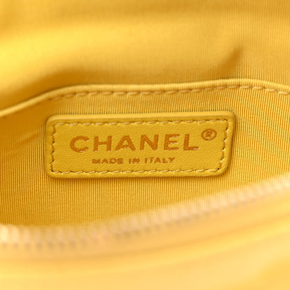 Chanel Crumpled Glazed Lambskin Quilted Waist Bag Fanny Pack Yellow 6 of 12