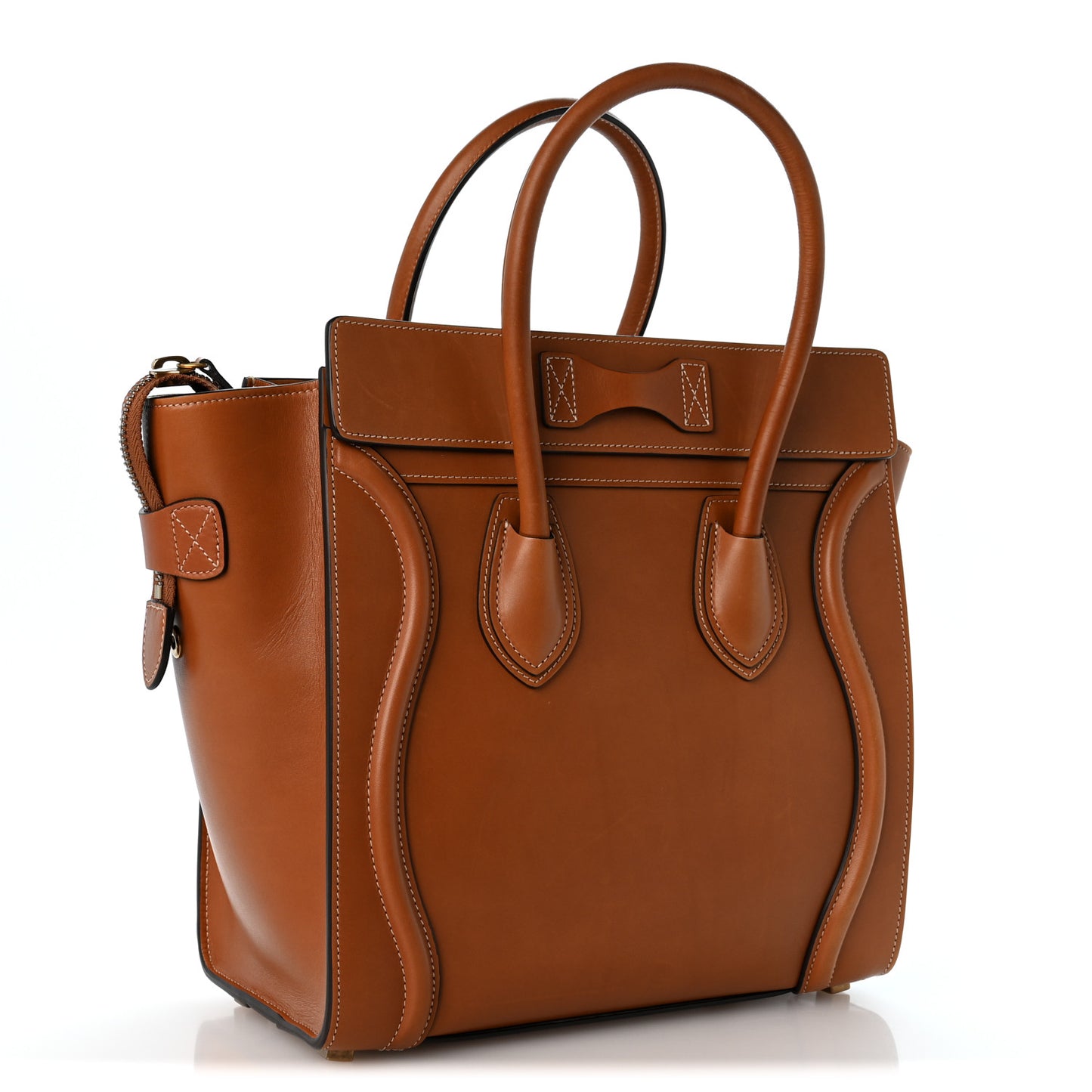 Natural Calfskin Micro Luggage Tan