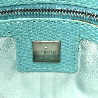 Fendi Fabric Lizard Crystal Embroidered Baguette Celeste 6 of 12