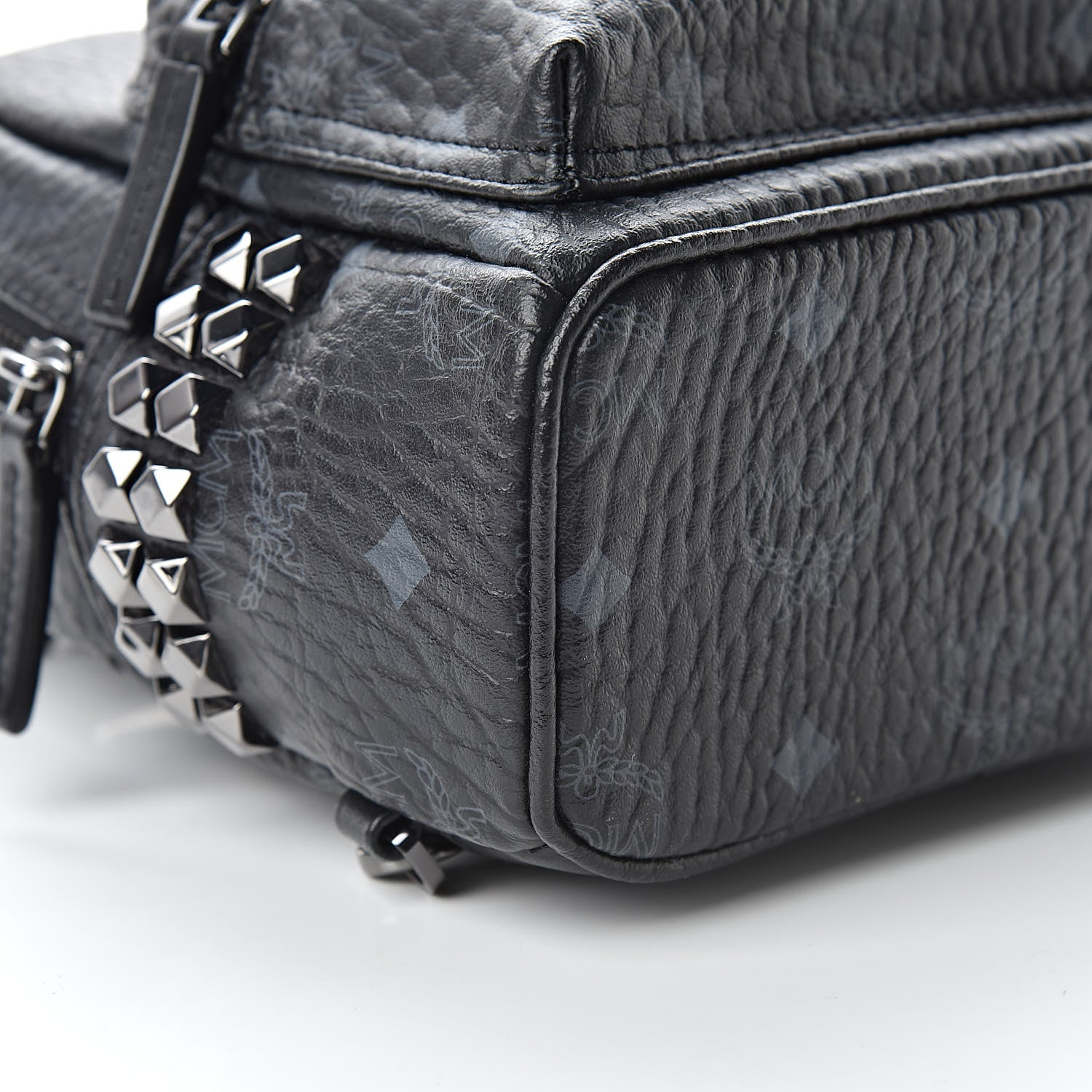 MCM Visetos Studded X-Mini Bebe Boo Backpack Black 9 of 10