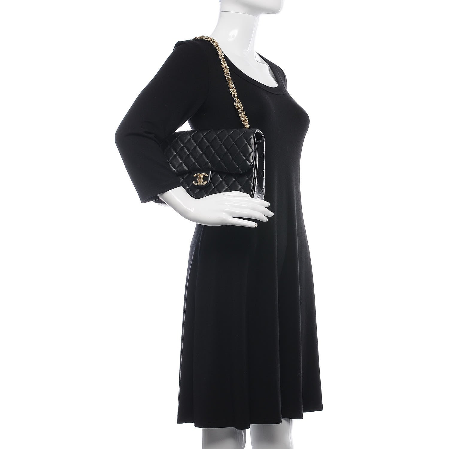 Chanel Lambskin Quilted Medium Westminster Pearl Flap Black 2 of 7