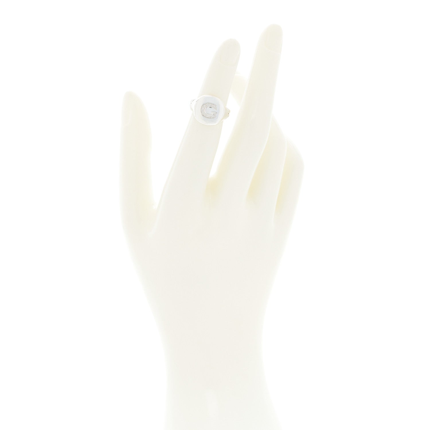 David Yurman Sterling Silver Diamond 14mm Initial G Pinky Ring 46 3.75 2 of 4