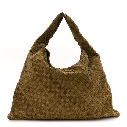 Bottega Veneta Suede Intrecciato Large Hop Mud 1 of 9