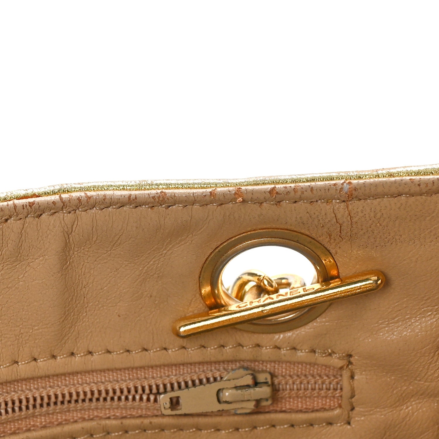 Chanel Metallic Lambskin Crystal Quilted Shoulder Bag Gold 8 of 11