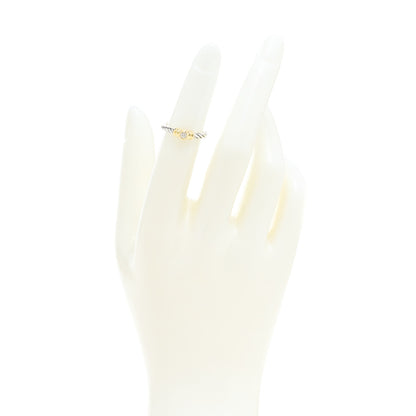 David Yurman Sterling Silver 18K Yellow Gold Diamond Stack Ring 46 3.75 2 of 5