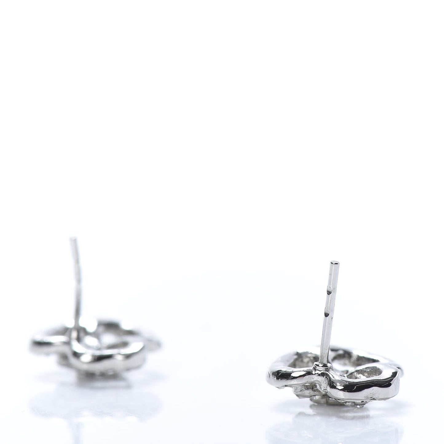 Crystal CC Camellia Earrings Silver