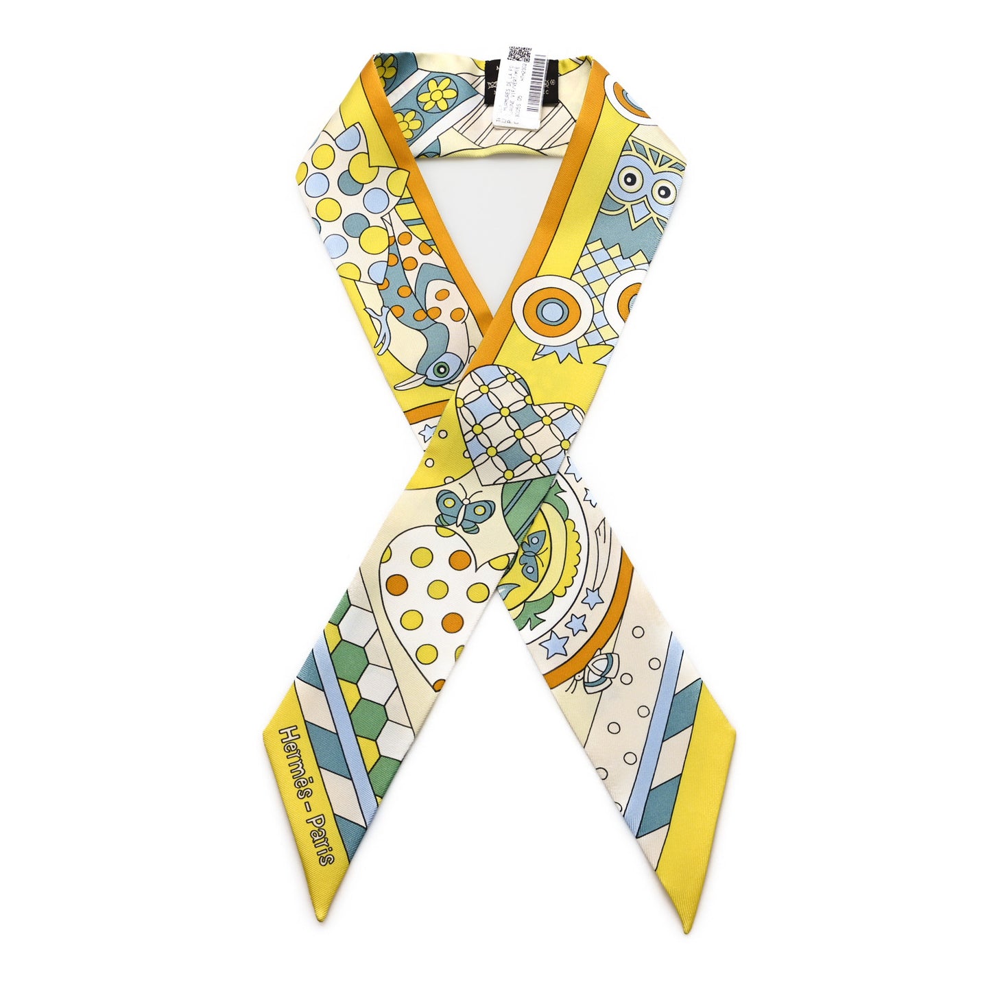 Silk Les Murmures de la Foret Twilly Jaune Vif Vert Miel