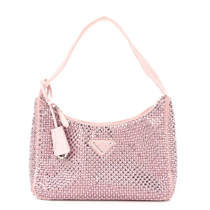Prada Satin Crystal Mini Re-Edition 2000 Bag Alabastro 1 of 9