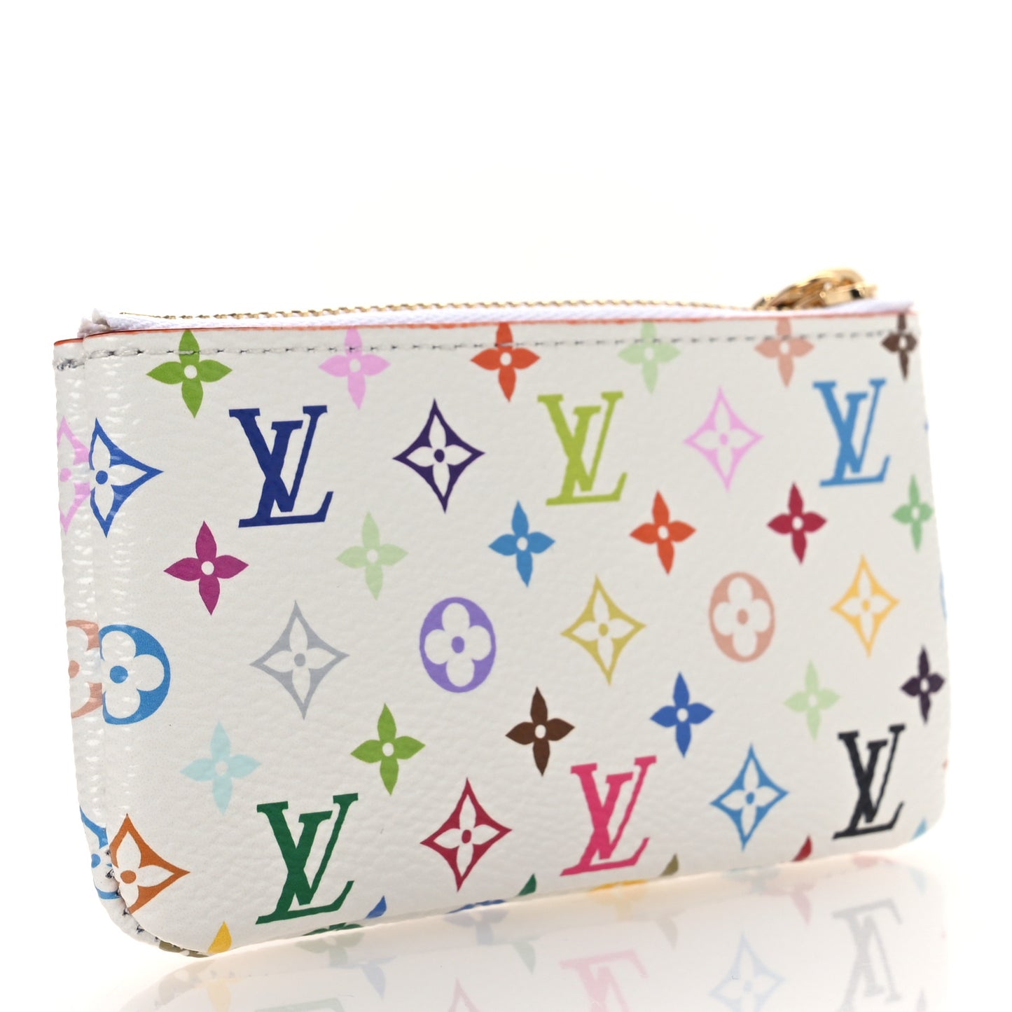 LV X TM Monogram Multicolor Key Pouch White