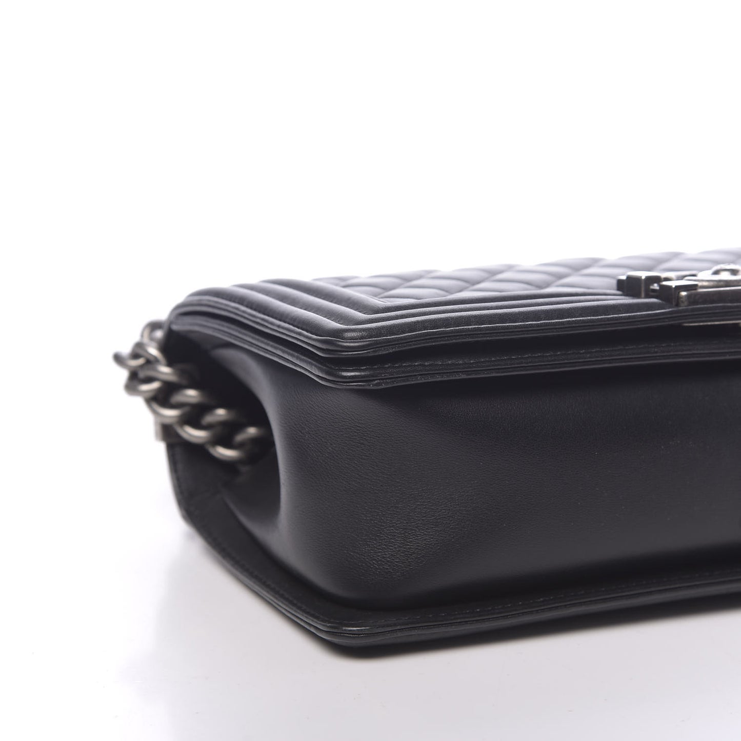 Calfskin Quilted Medium Boy Flap Black