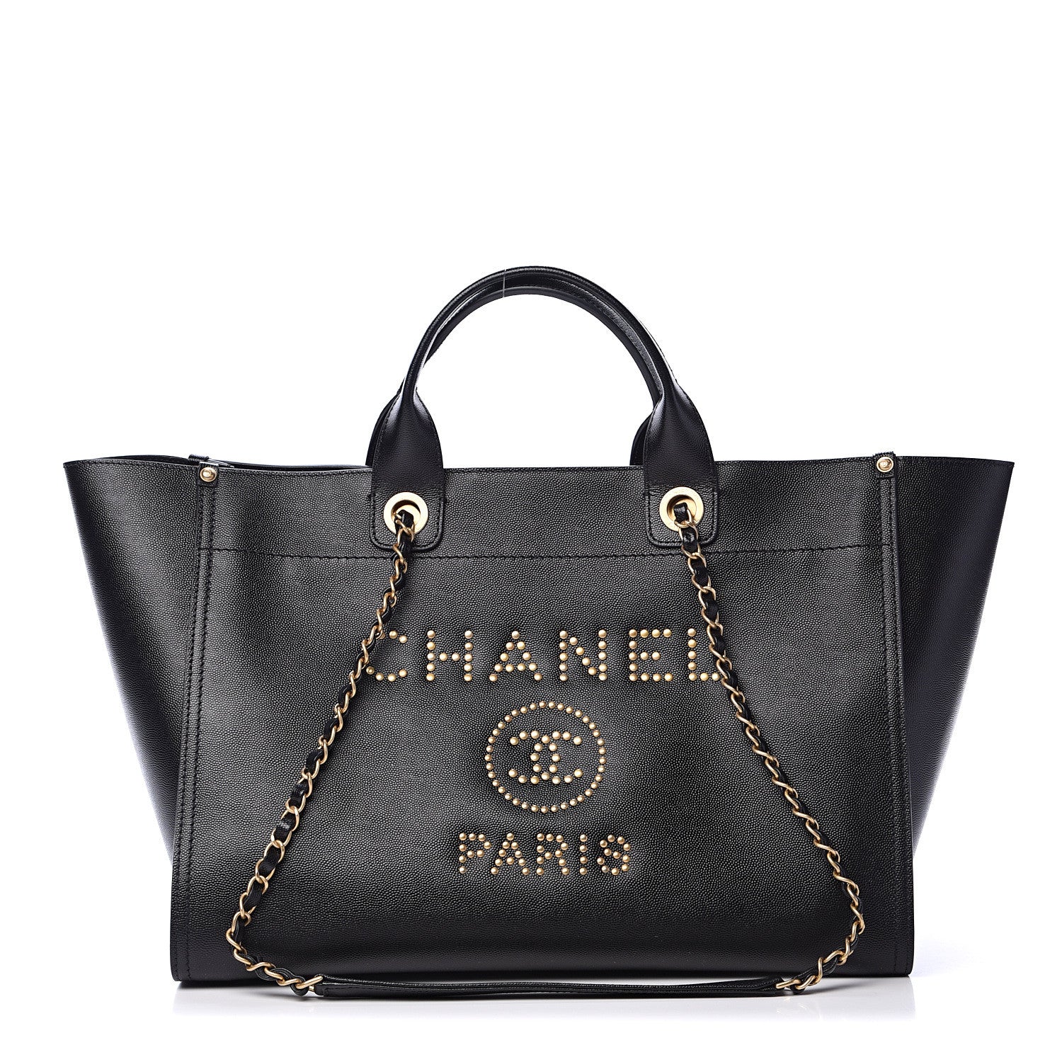 Chanel Caviar Medium Studded Deauville Tote Black 1 of 10