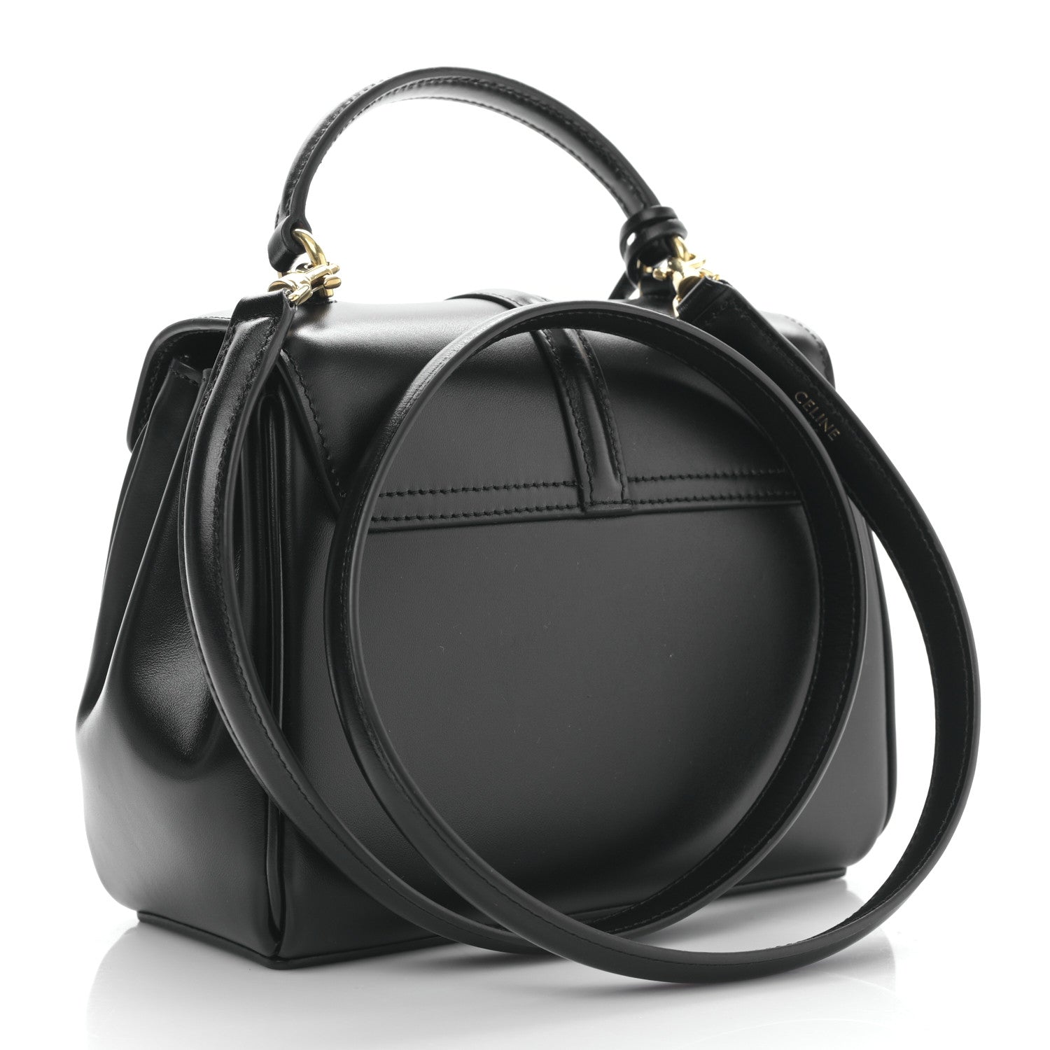 Celine Satinated Calfskin Mini 16 Top Handle Bag Black 3 of 9