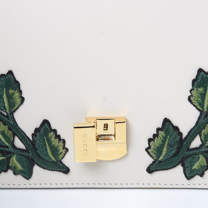 Gucci Calfskin Embroidered Small Sylvie Shoulder Bag White 8 of 11