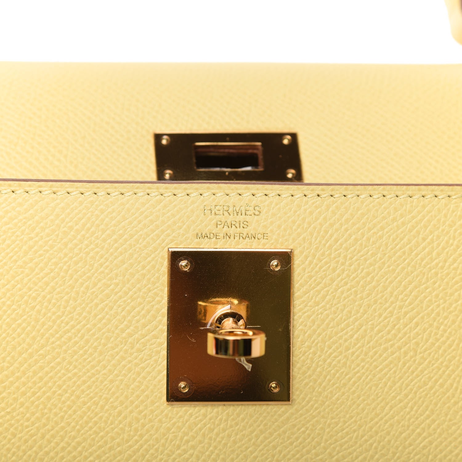 Hermes Epsom Kelly Sellier 28 Jaune Poussin 8 of 11