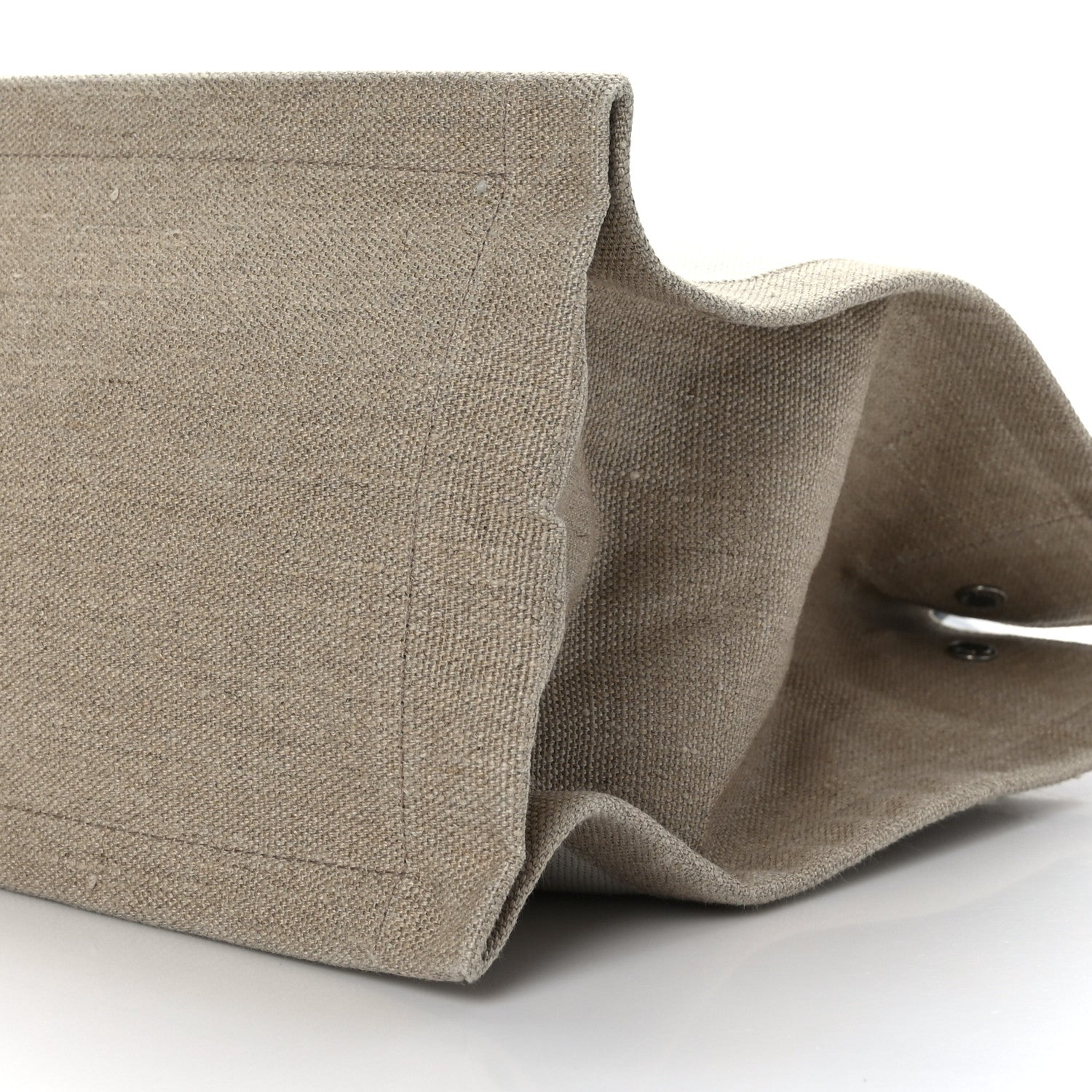 Saint Laurent Linen Calfskin Small Rive Gauche Tote Greggio Natural 9 of 9