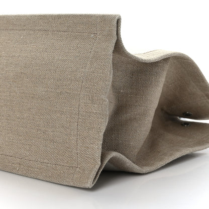 Saint Laurent Linen Calfskin Small Rive Gauche Tote Greggio Natural 9 of 9