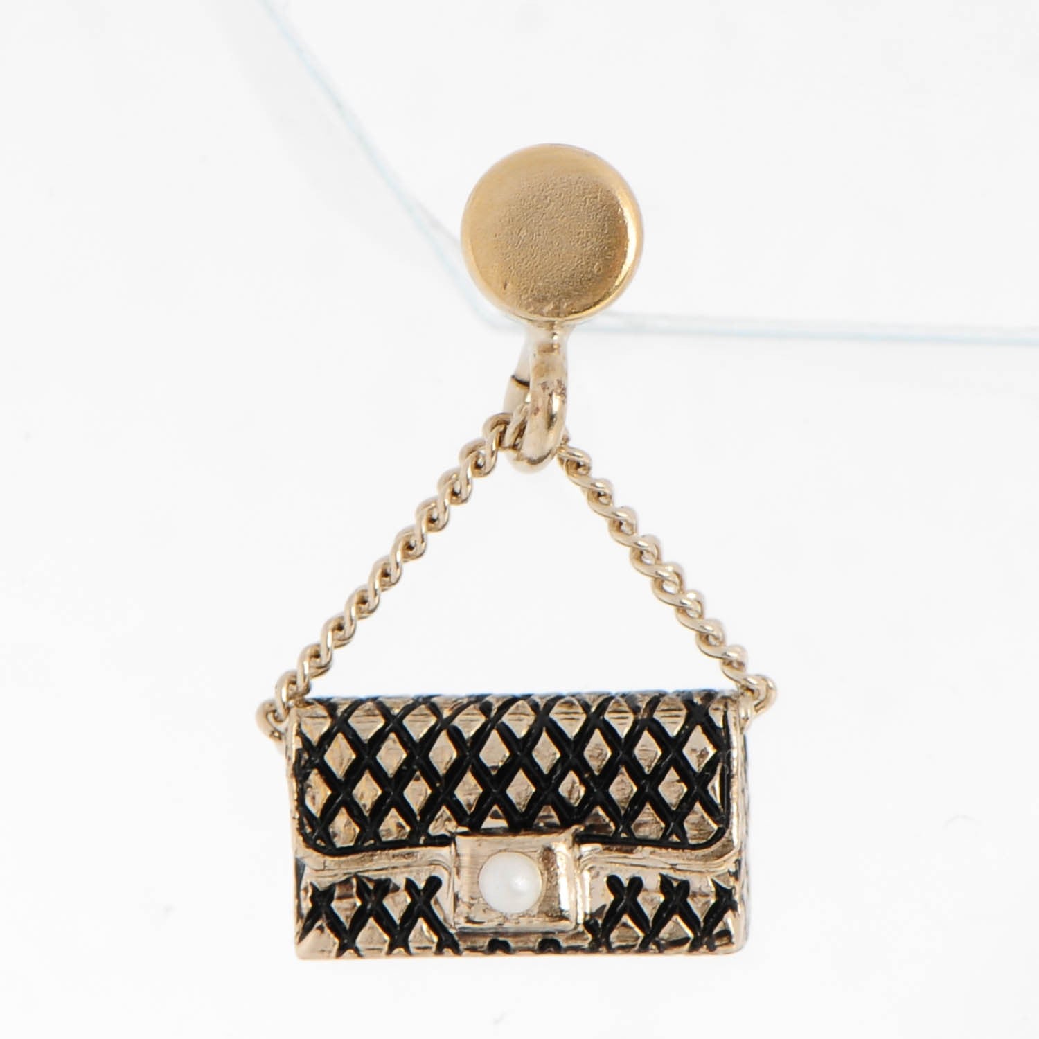 Chanel Enamel Crystal CC Phone Charms Black Gold Silver 4 of 6