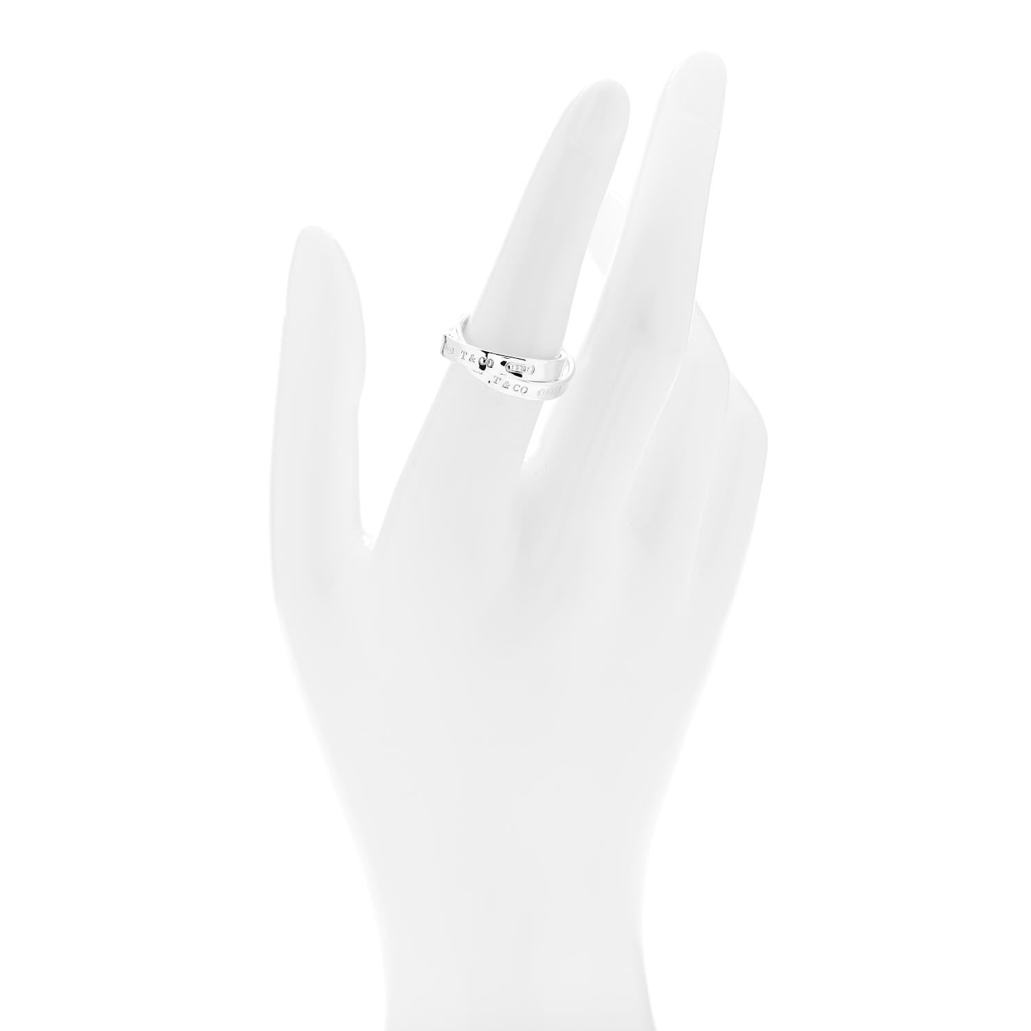 Tiffany Sterling Silver 1837 Interlocking Circles Ring 51 5.75 2 of 4