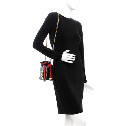 Gucci Calfskin Mini Sylvie Chain Shoulder Bag Black 2 of 7