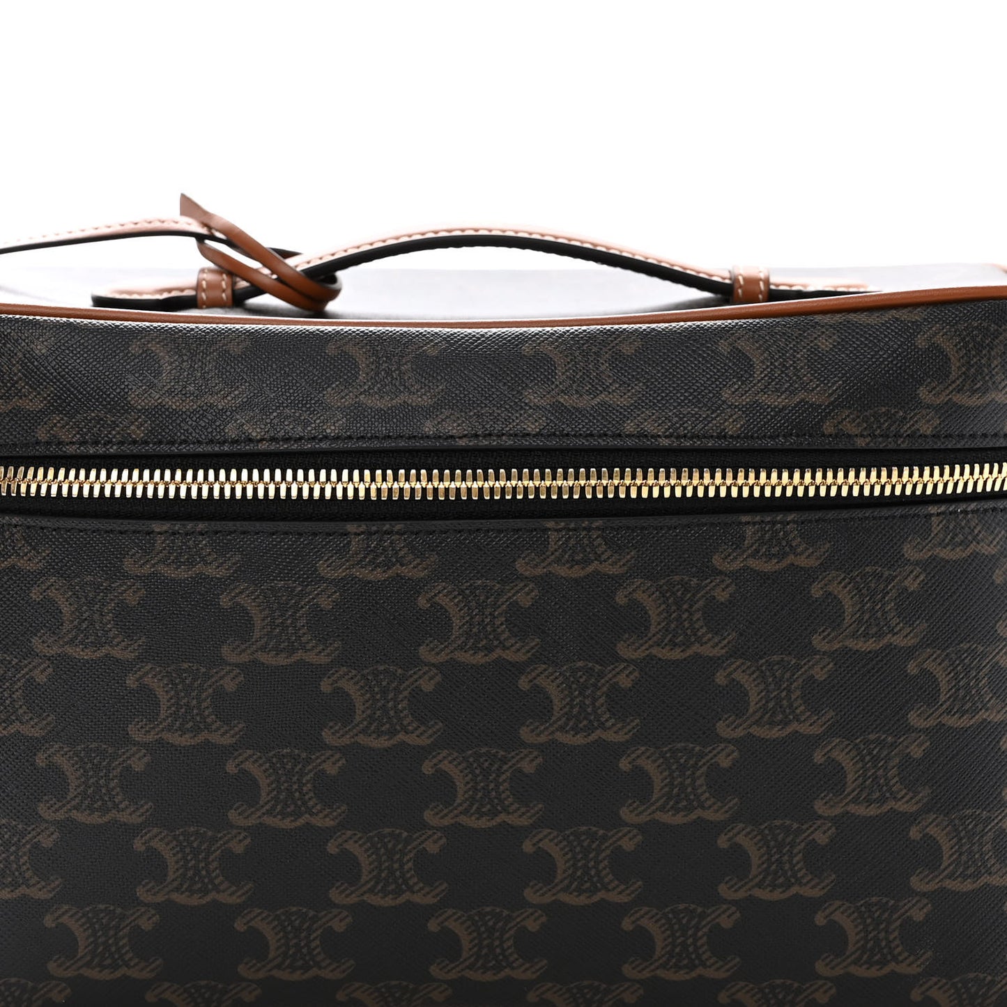 Triomphe Canvas Calfskin Vanity Case Tan