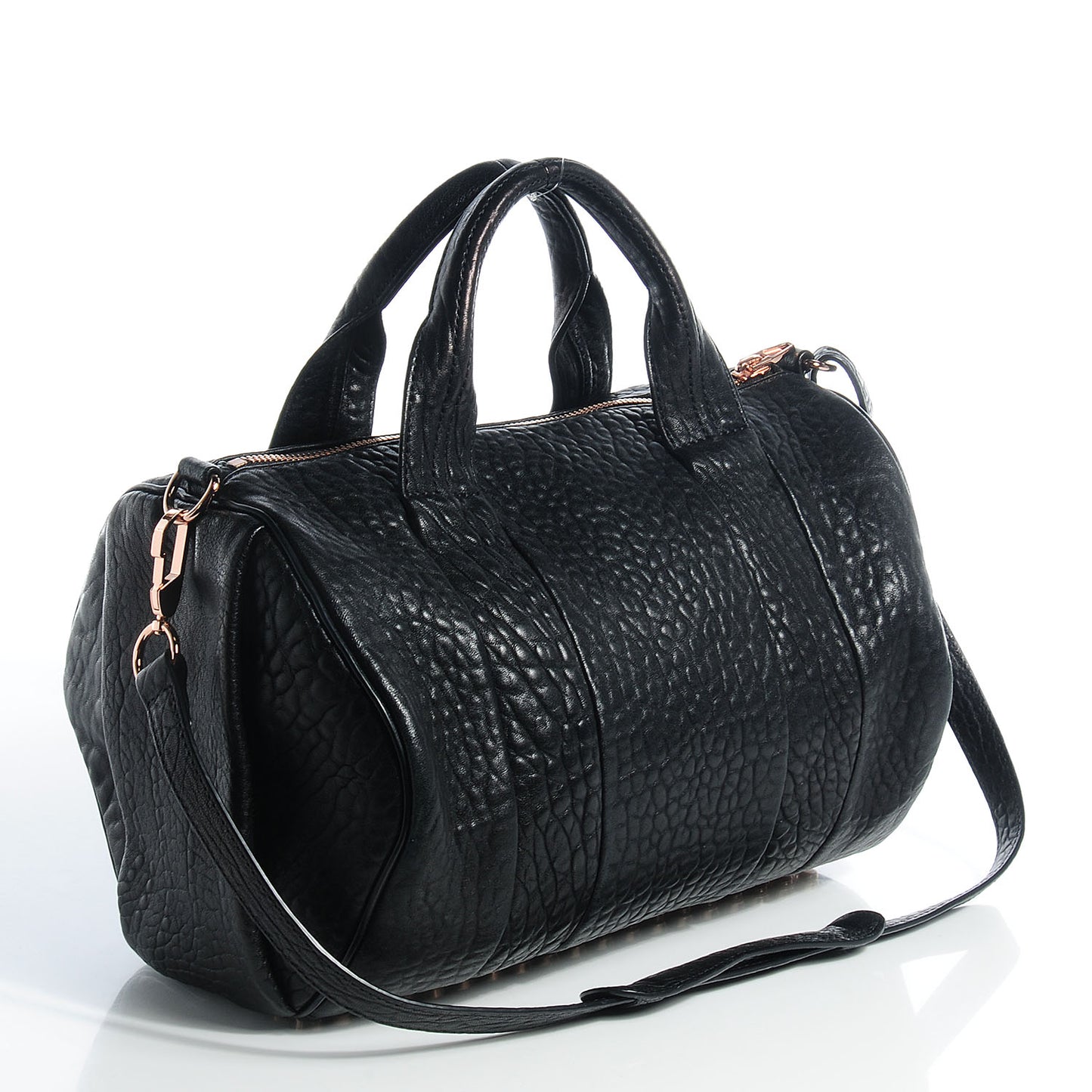Pebbled Lambskin Rocco Black w Rose Gold Hardware