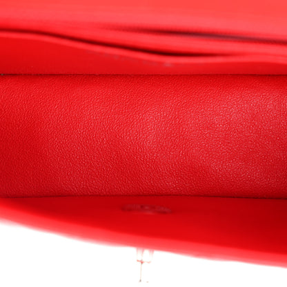 Chanel Patent Calfskin Quilted Bi-Color Mini Rectangular Flap Red Black 5 of 11