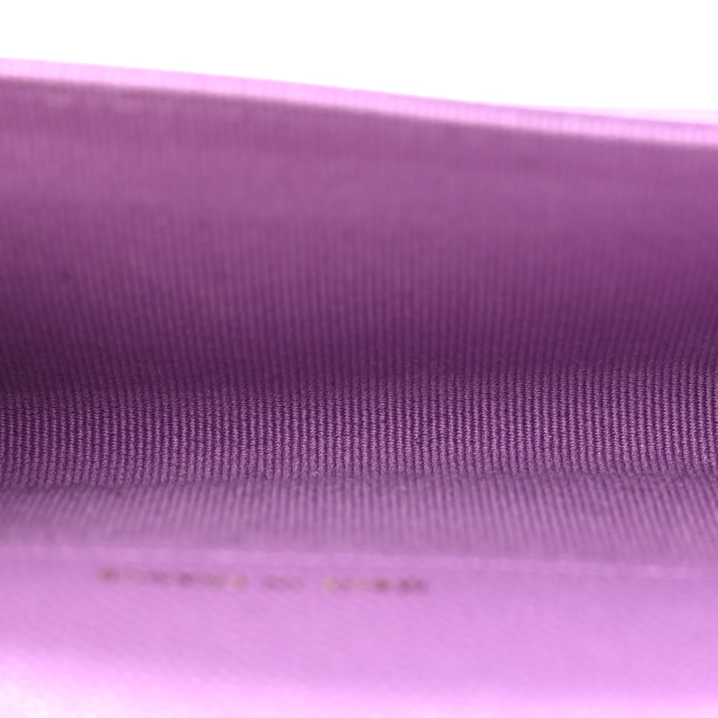 Caviar Quilted Flap Card Holder Wallet Purple