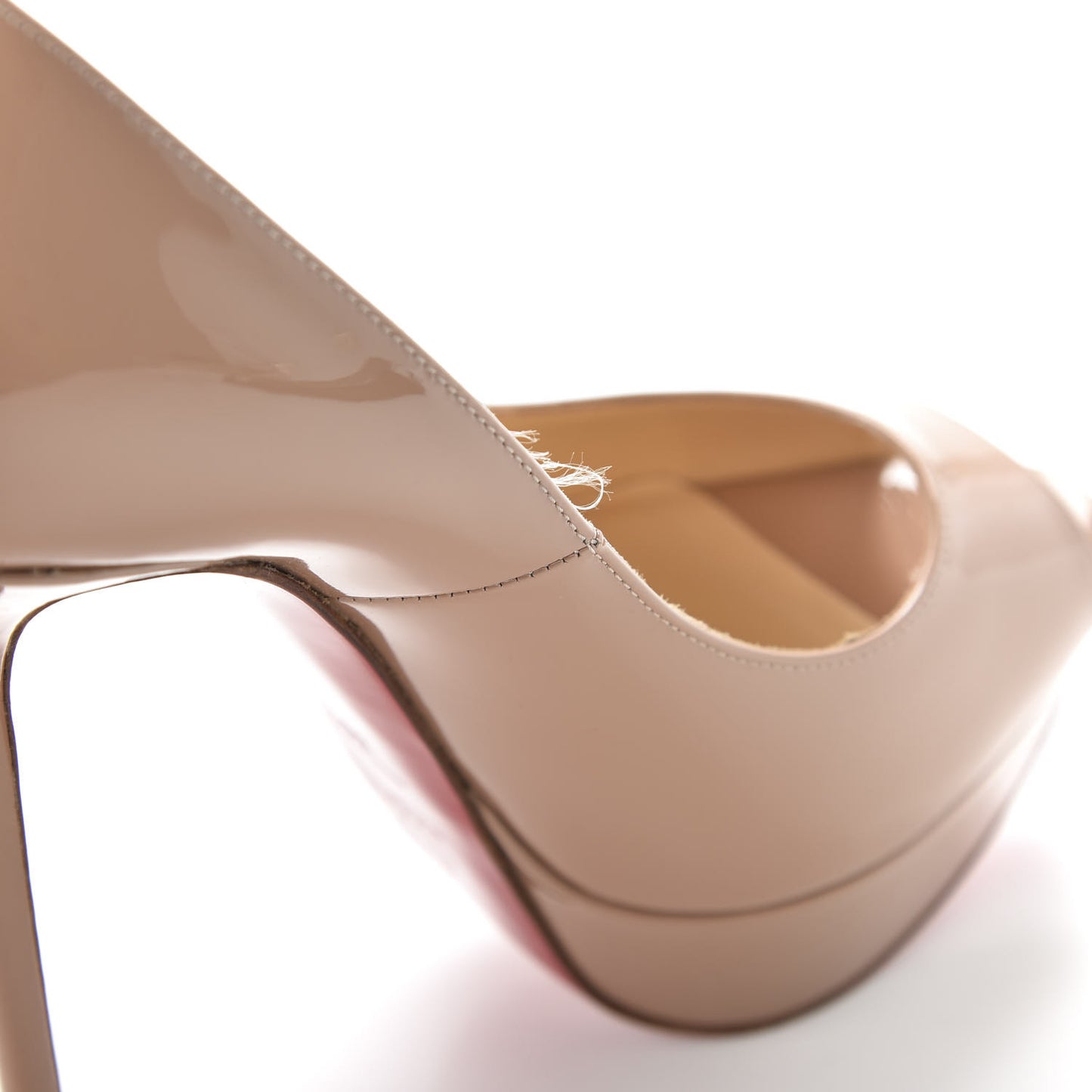 Patent Fetish Peep 140 Pumps 38.5 Nude