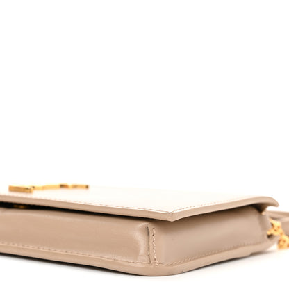 Saint Laurent Smooth Calfskin Monogram Phone Holder Crossbody Dark Beige 10 of 12