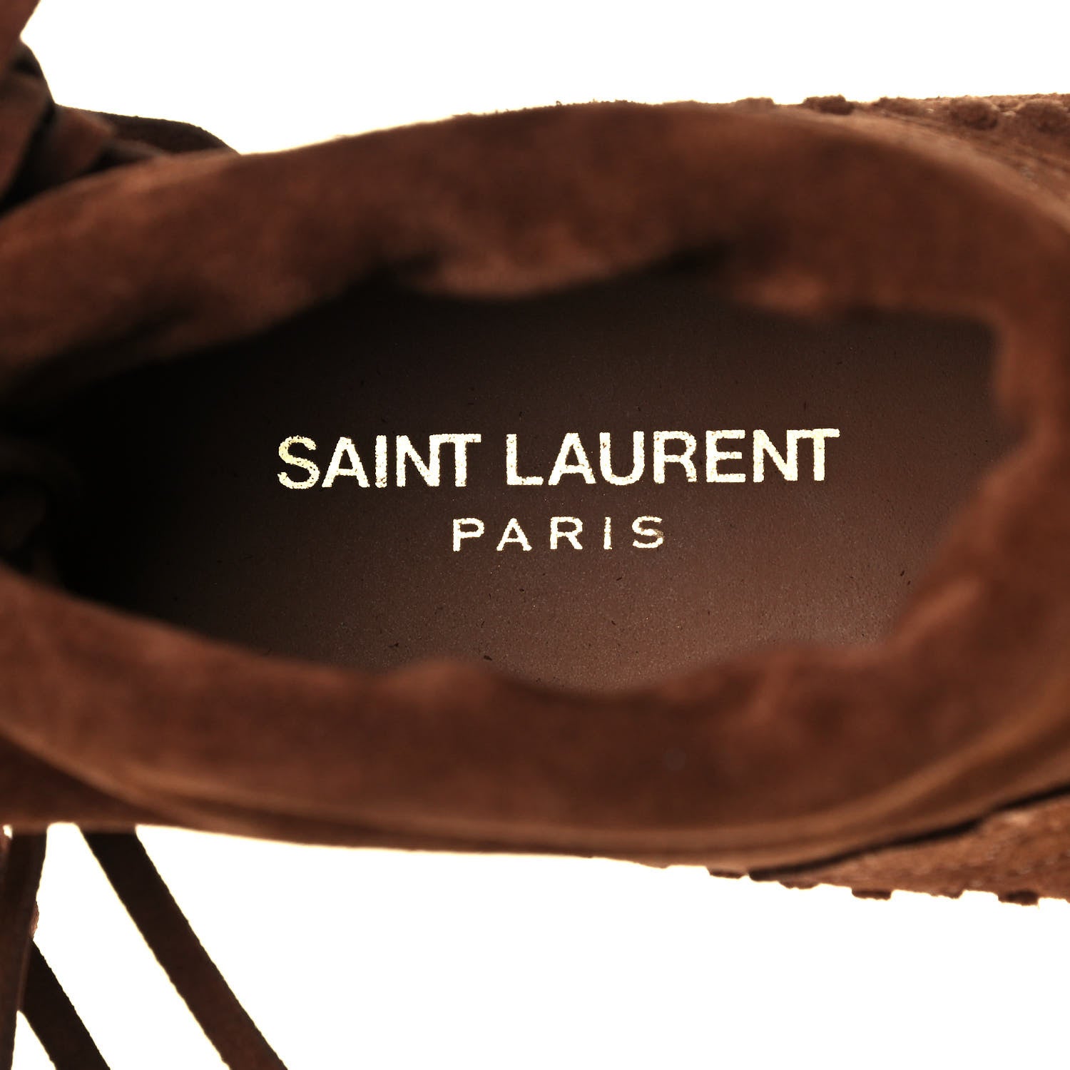 Saint Laurent Suede Nino Fringe Boots 35.5 Wood 7 of 9
