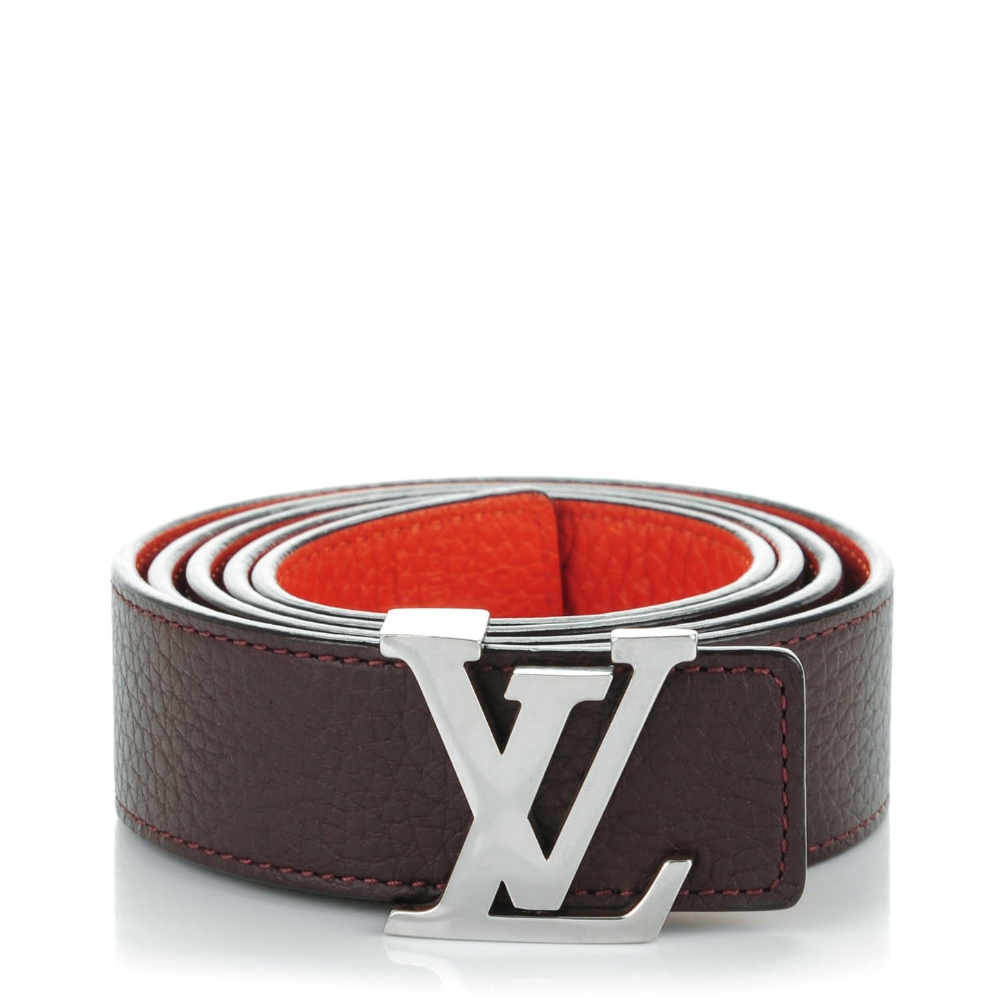 Taurillon Calfskin 30mm LV Initiales Reversible Belt 90 36 Burgundy