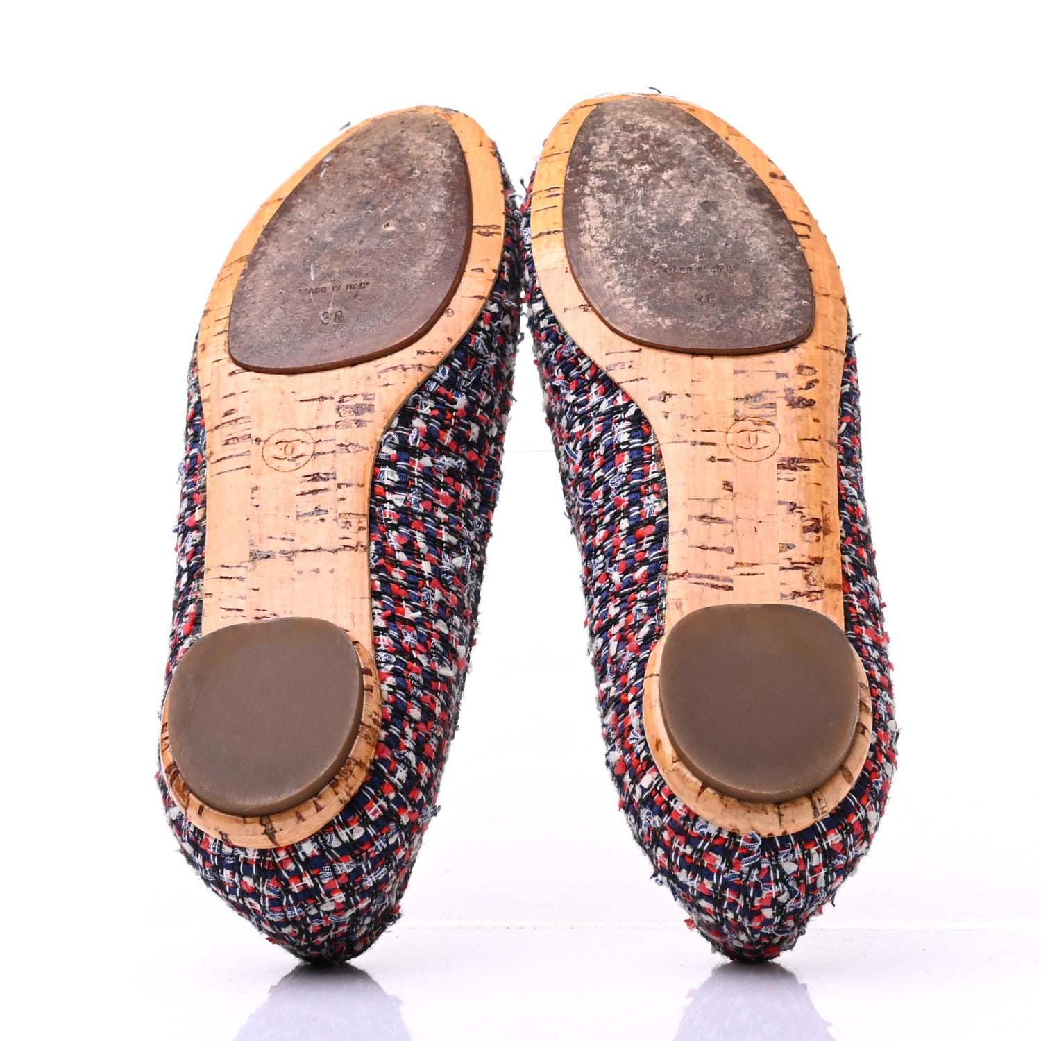 Chanel Tweed Crystal CC Ballerina Flats 38 Multicolor 5 of 10