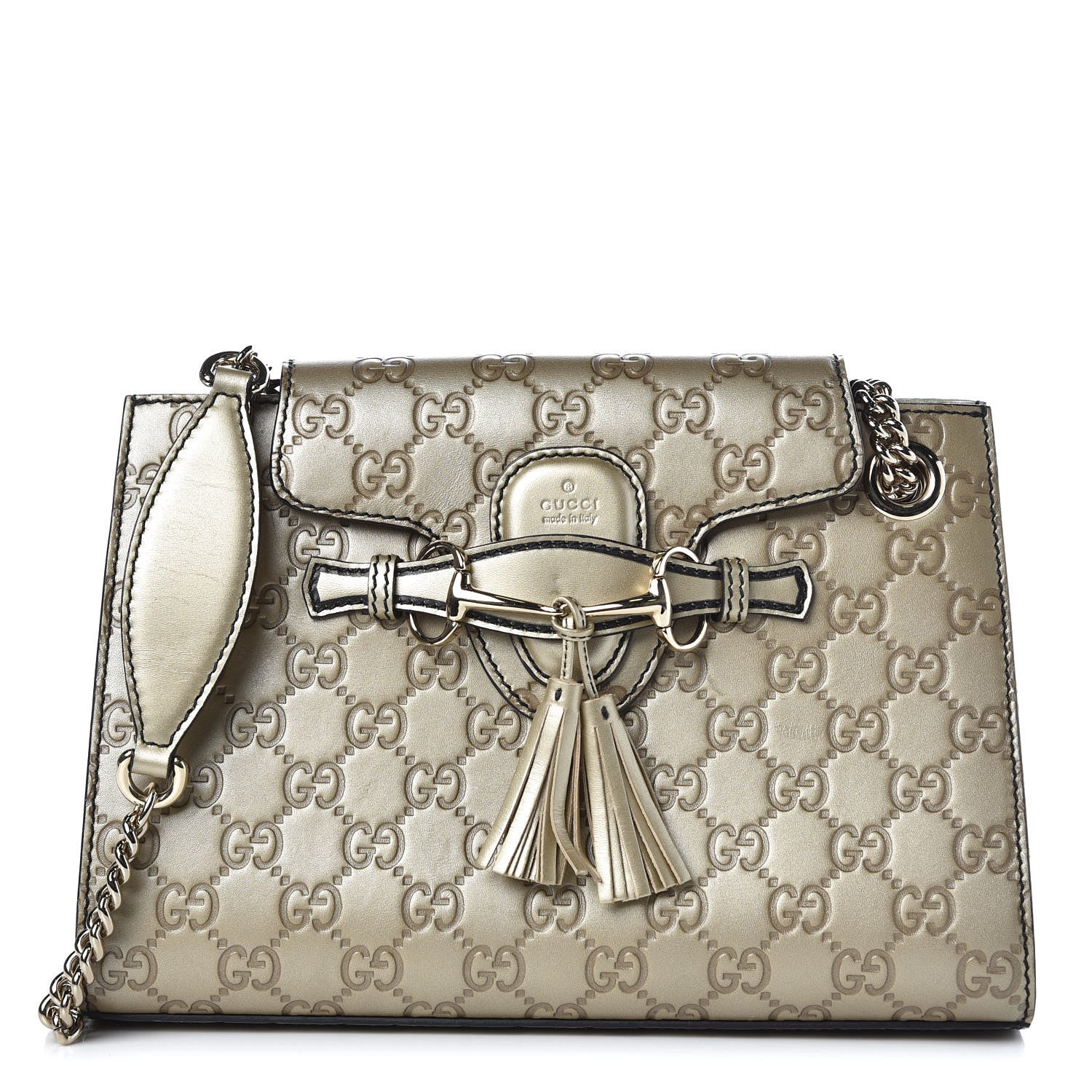 Gucci Guccissima Small Emily Shoulder Bag Gold 1 of 10
