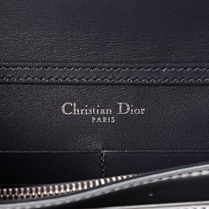 Christian Dior Metallic Patent Micro-Cannage Diorama Wallet on Chain Pouch Silver 5 of 8