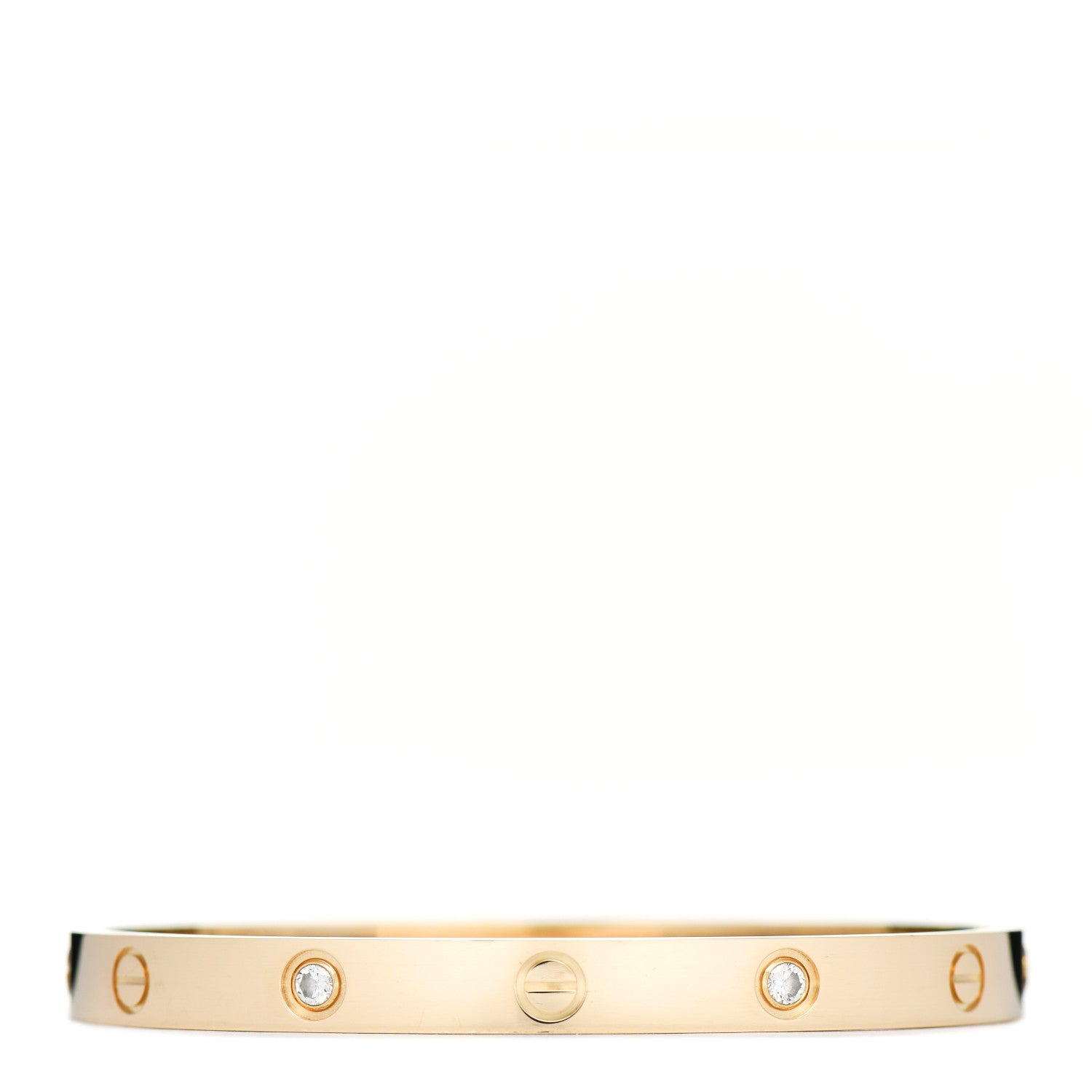 Cartier 18K Yellow Gold 4 Diamond LOVE Bracelet 18 1 of 6