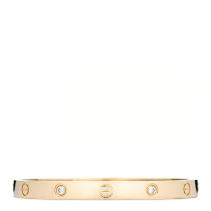 Cartier 18K Yellow Gold 4 Diamond LOVE Bracelet 18 1 of 6
