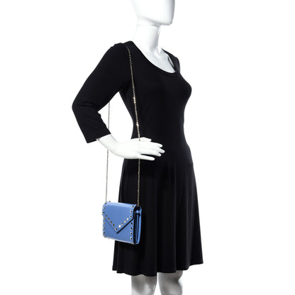 Valentino Garavani Vitello Rockstud Envelope Wallet on Chain Angel 2 of 11