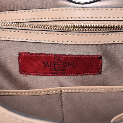 Valentino Garavani Vitello Large Rockstud Flap Satchel Poudre 6 of 12