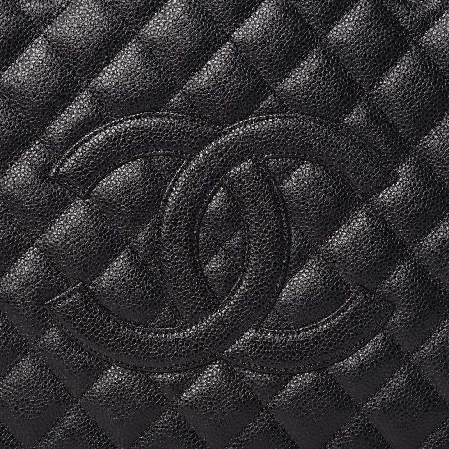 Caviar Quilted Grand Shopping Tote GST Black