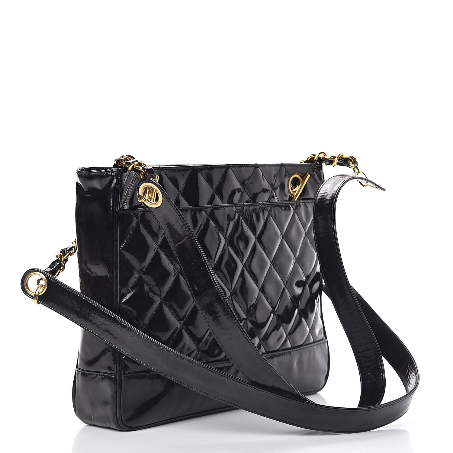 Chanel Patent Quilted Tote Black 3 of 17
