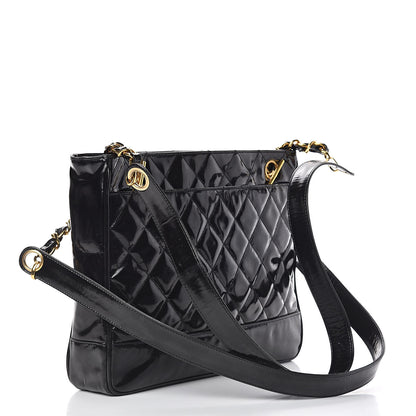 Chanel Patent Quilted Tote Black 3 of 17