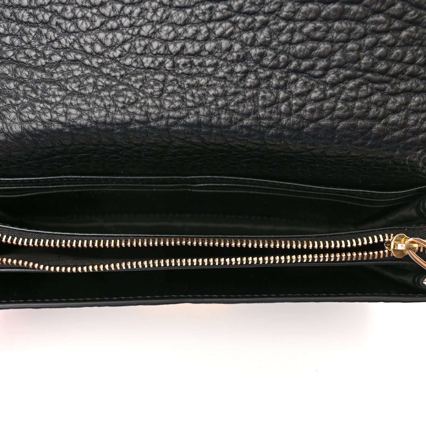 Signature Grain Small Madison Chain Clutch Black