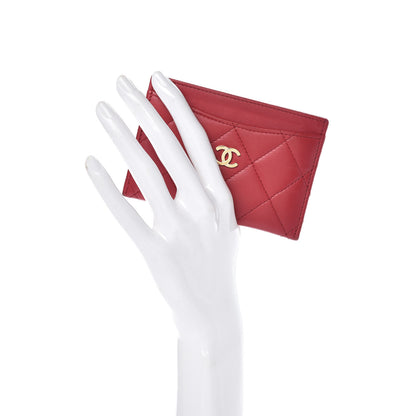 Chanel Lambskin Quilted Card Holder Dark Pink 2 of 10