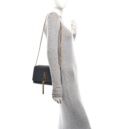 Saint Laurent Smooth Calfskin Medium Classic Monogram Kate Tassel Satchel Grey 2 of 9