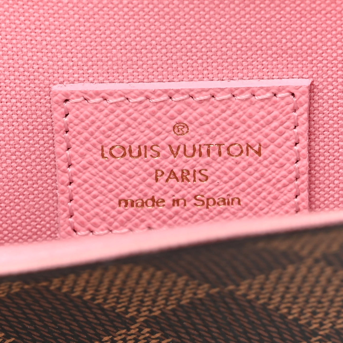 Damier Ebene Studded Pochette Felicie Chain Wallet