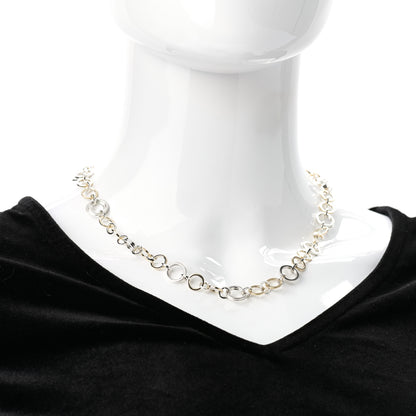 Tiffany Sterling Silver 18K Yellow Gold Interlocking Circles Link Necklace 2 of 5