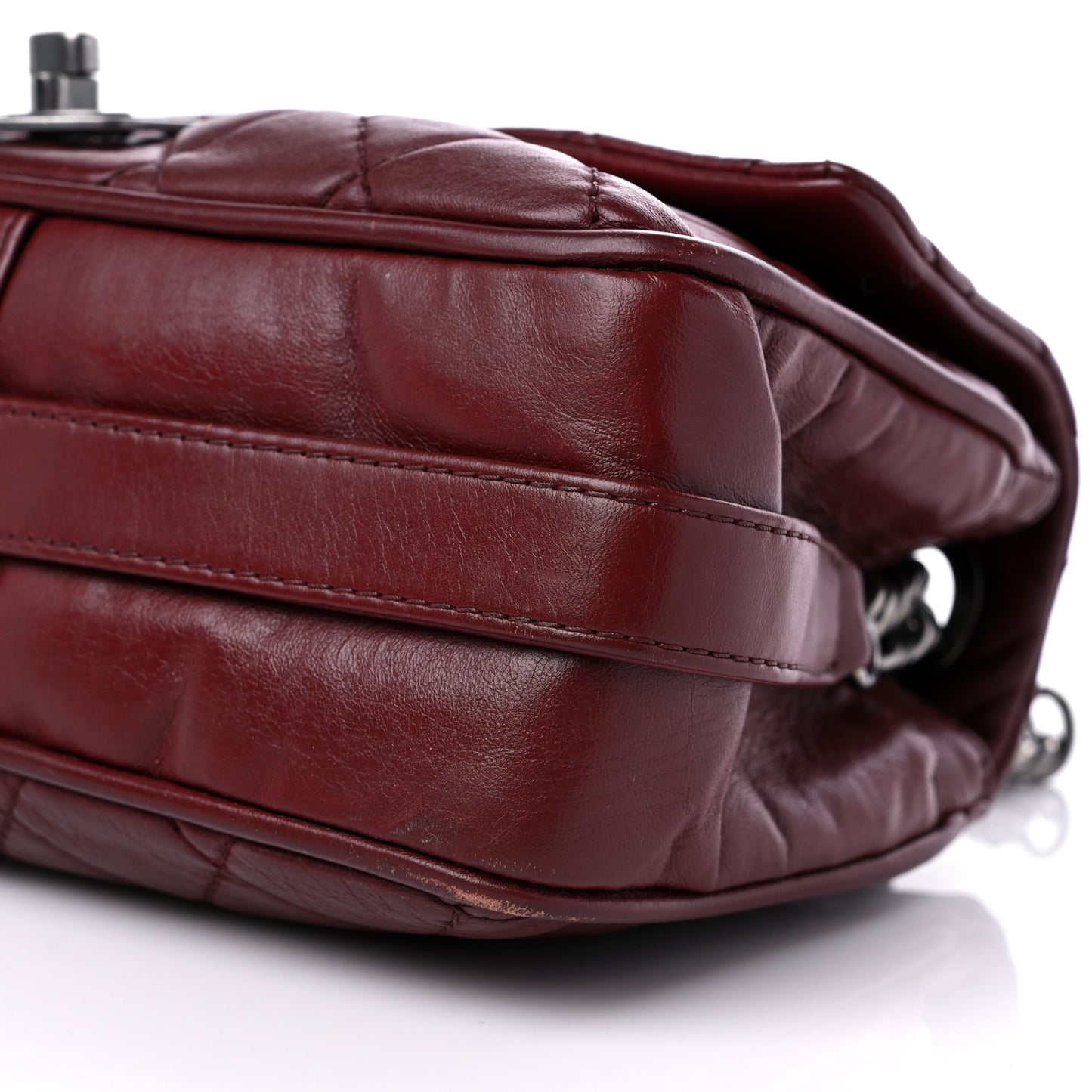 Lambskin Quilted Medium Icons Secret Label Flap Red