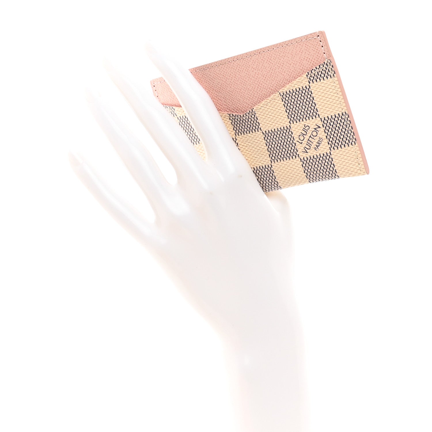 Louis Vuitton Damier Azur Daily Card Holder Rose Ballerine 2 of 7